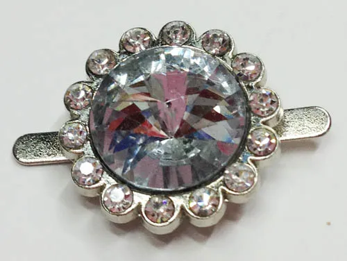 Silver and Rhinestone Shoe Clips 2.5mm