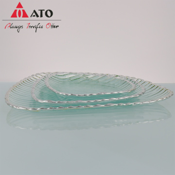 Transparent wedding glass charger plates wholesale plate set