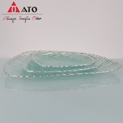 Transparent wedding glass charger plates wholesale plate set