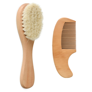 Luxury Wood Bamboo Bambus Mini Escova De Bebe for Curly Baby Hairs