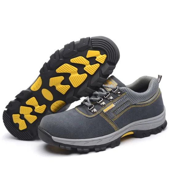 Hot Selling Industrial Genuine Leather Anti-Puncture Steel Toe Safety Work Shoes