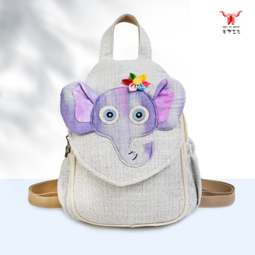 民族象族編織棉麻背包