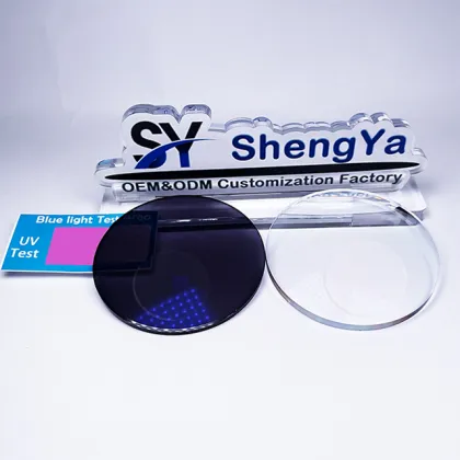 1.56 Round Top Photochromic Blue Cut UV420 Anti-Blue Light Ray Coated Lenses Optics