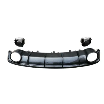 2016-2018 Audi A7 Rear Diffuser with Tail Pipe - Carbon Fiber PP Material
