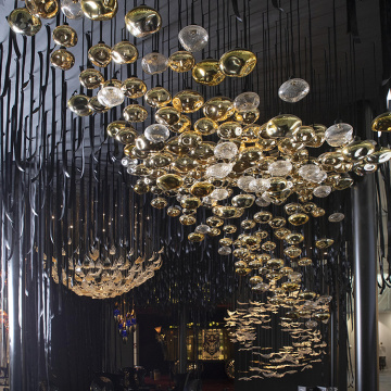 Club led gold crystal modern chandelier light