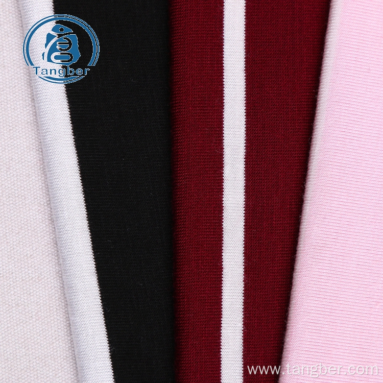 Striped jersey knit rayon spandex fabric