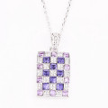 Mixedcolor Fashion Women Square Pendant Necklace