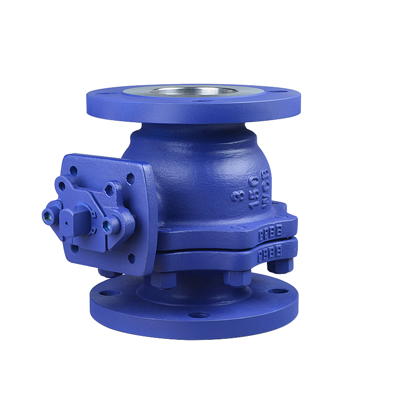 Low platform cast steel ball valve with lock