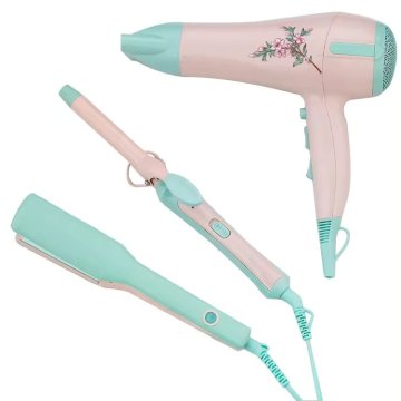 Customized DC Motor Precision Speed Control Hair Straightener Curler Blower 3-in-1 Salon Hair Dryer Set with Concentrator
