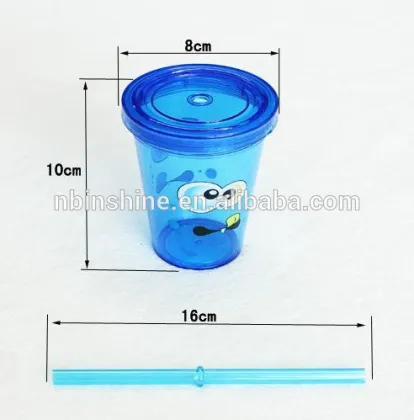 plastic water bottle with straw