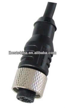 M12 Female Male Cable Connector 4 Poles 4 Pins, M12 Straight Angled Moulded Cable Connector (IBEST)