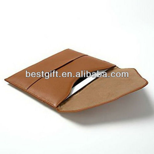 Fashion cow leather laptop sleeve envelope stylish many colors many sizes