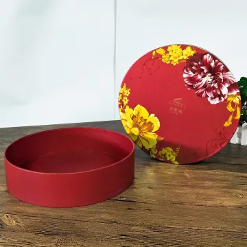 Customize Cardboard Paper Red Round Cake Boxes