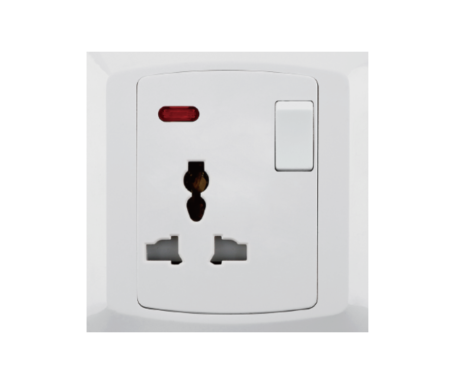ST Serie 1 Gang 13am Socket met licht