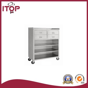 stainless steel AISI201 Movable Cabinet with 4 Drawers