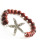 Red Jasper 8MM Round Beads Stretch Gemstone Bracelet with Diamante alloy starfish Piece