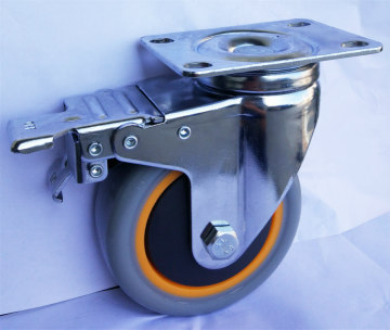 Medium Duty swivel brake PVC Caster Wheels(3''-5'')