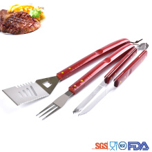 wooden handle barbecue grilling tool bbq tool set