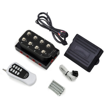 8 Way 12V Solenoid Valve Air Ride Suspension Manifold with Remote Controller (0-200 PSI)