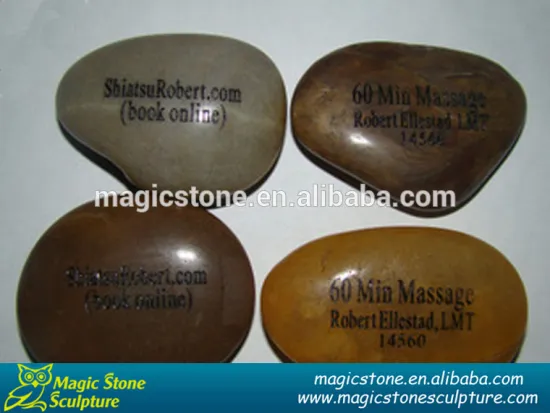 polished pebble stone with letter