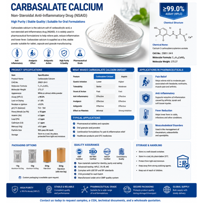 Polvo API de carbasalato de calcio