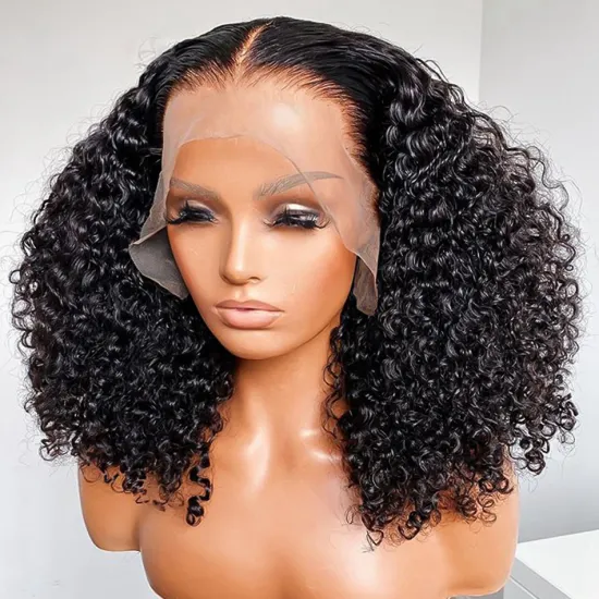 Wholesale Raw Brazilian Virgin Kinky Curly Human Hair Hd Lace Front Wig Cheap Full Transparent Lace Frontal Wig For Black Women
