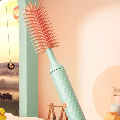 Electric Silicone Bottle Cleaning Brush Set