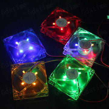 4Pin 5V 12V 24V 80mm Transparent Case Cooling Fan Colorful LED Light PC Computer Cooler DC 12V