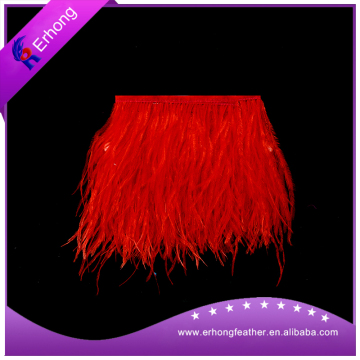 Hand made natural colorful ostrich Feather Trim for dress