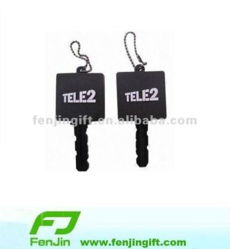 customzied soft pvc rubber house key cap with client logo