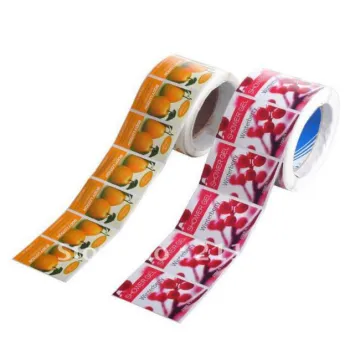 lable design glossy lamination waterproof adhesive label in Roll