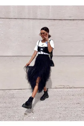 Fashion slim cute princess cascading flounce skirt