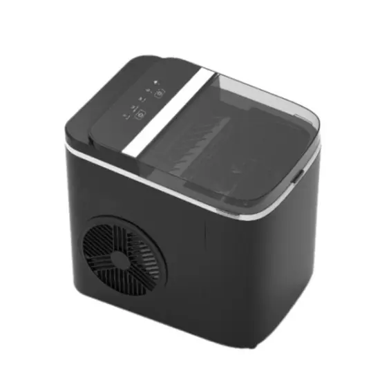 Portable Desktop Electric Ice Maker Machine - 12kg Capacity, Automatic Clear Ice Production in 6-8 Mins