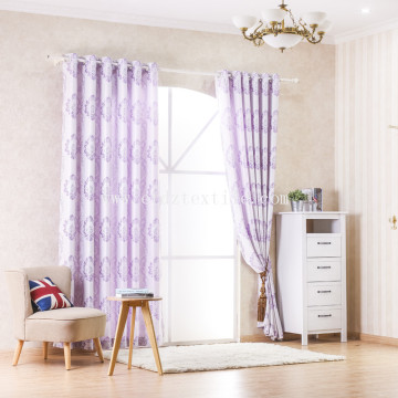 Polyester Black Yarn Jacquard Blackout Window Curtain