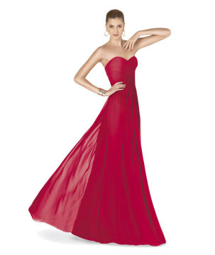 2015 Vestido Longo De Festa Cheap Sweetheart Chiffon Red Long Simple Evening Dress Long Party