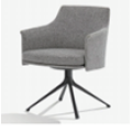 Silla de comedor de lujo moderna con patas de acero inoxidable