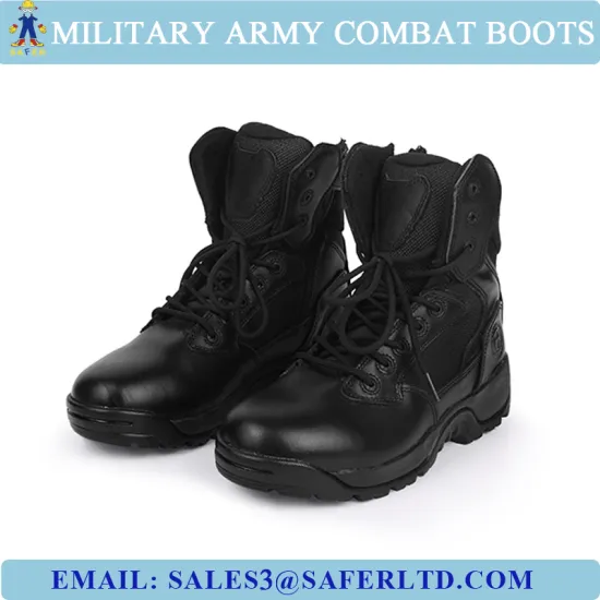 Full grain leather swat tactical boots military
