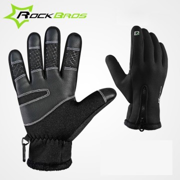 ROCKBROS Winter Gloves Bicycle Motorcycle Warm Fleece Gloves Anti-slip Waterproof Sports Gloves
