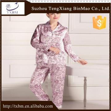 100% silk pajama with small flowers for women