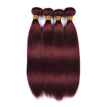 Brazilian Hair Red Color Bundles Straight Human Hair Weave Hair With Closure