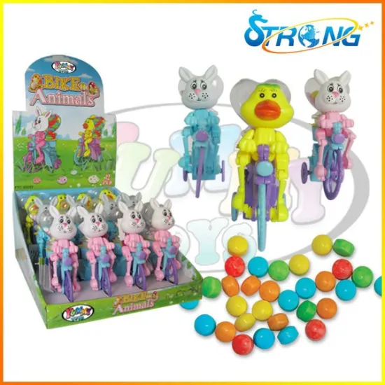 Easter Animals Wind Up Bike plastic toy candy