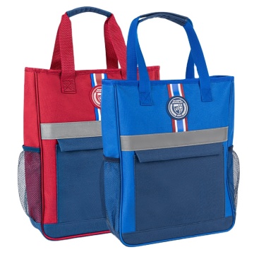 Student Tutorial Bag - Deli 73167 Blue Red Preppy Style Handheld Oxford Cloth Storage Bag (48pcs per Carton)