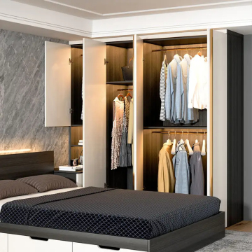 Modern Minimalist 4-Door Combination Wardrobe for Small Apartments
