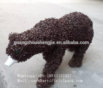 Sculpture milan grass animals large , topiary animals for park decoration
