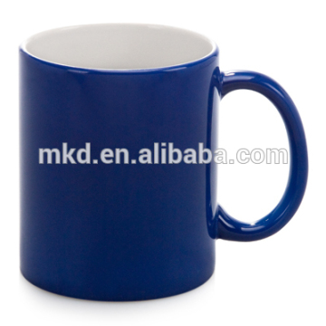 MEIKEDA 11OZ Blue Glossy finish Hot Water Color changing magic mug for Sublimation photo print