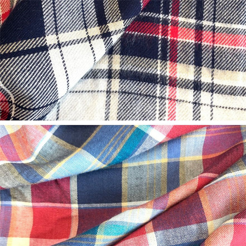 100 Rayon Yarn Dyed Brushed Winter Shirts Fabrics