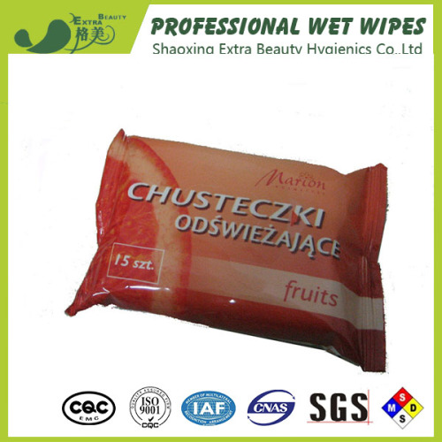 Lingettes humides nettoyantes rafraîchissantes antibactériennes simples