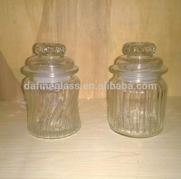 280ml 300ml Ribbed Glass Storage Jar/Sweet Candy glass jar