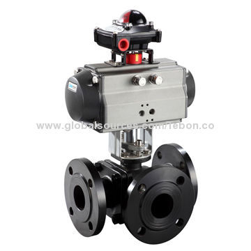 Ball valve, pneumatic three direct links