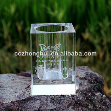 Sandblasting crystal pen holder